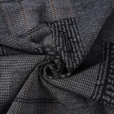 China Wrinkle Resistant TR Check Knitted Jacquard Fabric For Suits And Clothing suiting fabric for men material for sale