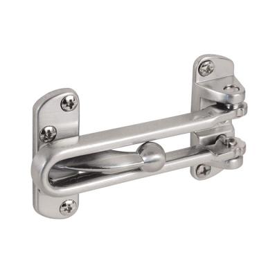 China apartment house/warehouse etc. Brushed Chrome Finish Stainless Steel Swing Bar Lock Secondary Security Iron Door Bolt Lock for sale