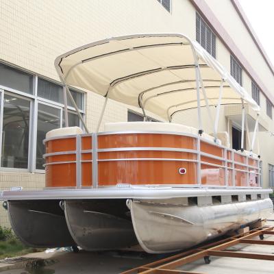 China Factory Best Cruise 25ft Luxury Party Pontoon Aluminum Barge Boat For Sale for sale