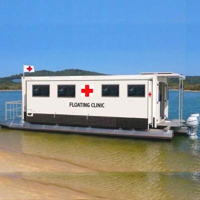 China Mobile hospital pontoon first aid ambulance expandable boat for sale for sale