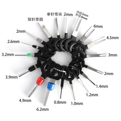 China Auto Crimp Pin Back Needle Remove Tool 18 Pcs Tool Terminals Car Plug Wire Harness Wire Harness Terminal Extraction Connector Pick Connector Set for sale