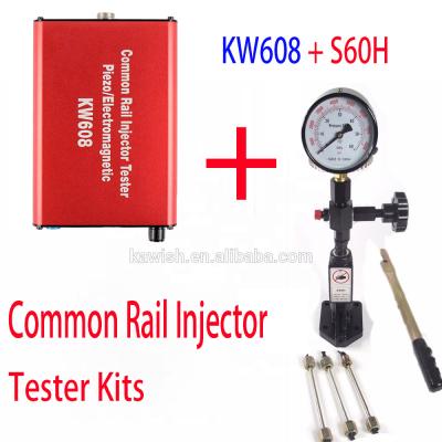 China Multifunctional Common Rail Injector Tester 110V Diesel Common Rail Injector Tester Kits KW608 USB Injector Tester + S60H Common Rail Injector Nozzle Tester for sale