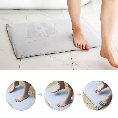 China Sustainable Hot Sale Diatomaceous Earth Fast Water Absorbent Cloth Soft Drying Bath Mat for sale