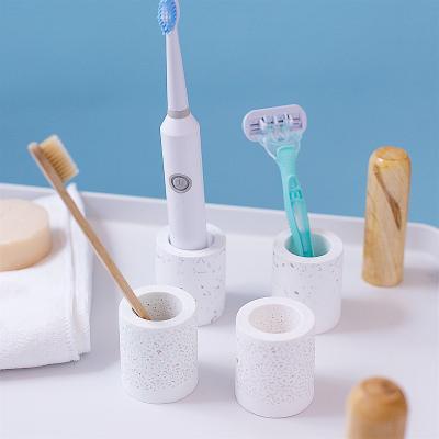 China Viable Hot Sale Water Absorption Anti-bacteria Diatomite Terrazzo Electric Toothbrush Fast Holder for sale