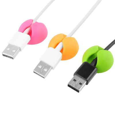 China Office Colorful Universal Non-trace Silicone Cable Wire Management Tidy Holders for sale