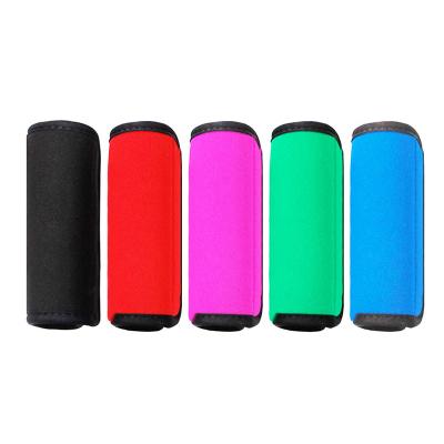 China Washable Durable Water Resistant Fluorescent Color Neoprene Soft Touch Travel Bag Luggage Handle Cover Suitcase Handle Cover for sale