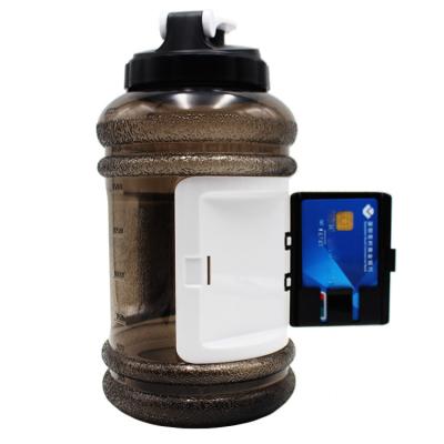 China Sustainable Water Bottle 2.5L, CUSTOM large capacity 2.2L PETG eco sport card holder water bottle for sports for sale