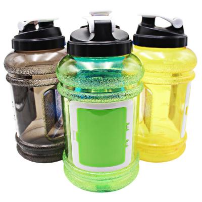 China Viable Water Bottles With Custom Logo 2.2L Plastic Favor Big Water Bottle Joyshakering Jug With Handle And Storage Box Container for sale