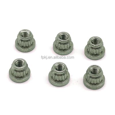 China Carbon Steel OEM Round Base Knurling Connectors PCB Mounted PCB Nut Broaching Nut for sale