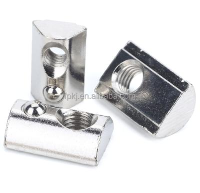 China Carbon Steel 20 30 40 45 Slide In Spring Extruded Aluminum Ball Loaded Nut for sale