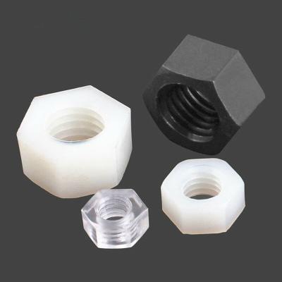 China Plastic Hex Nut Clear Plastic White Black Transparent Hex Nuts for sale