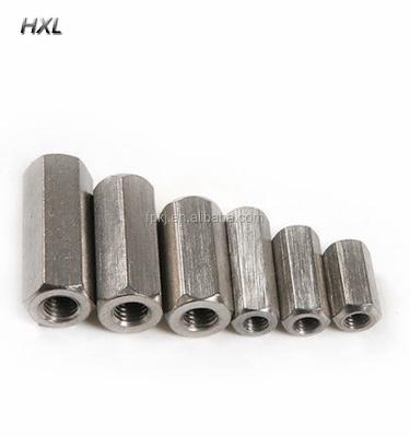 China Carbon Steel CNC Machined Thread Hex Long Coupling Nut Connect Nut Stainless Steel Hex Standoff for sale