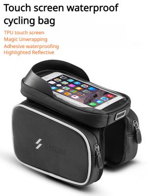 China Bicycle upper tube bag mobile phone touch screen road bike mountain bike front beam bag frame bag riding equipment acces en venta