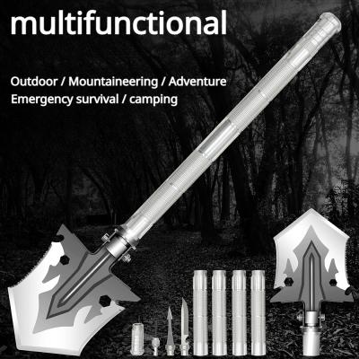 중국 Outdoor multifunctional military shovel, camping survival, mountaineering, fishing, four section shovel, foldable garden 판매용