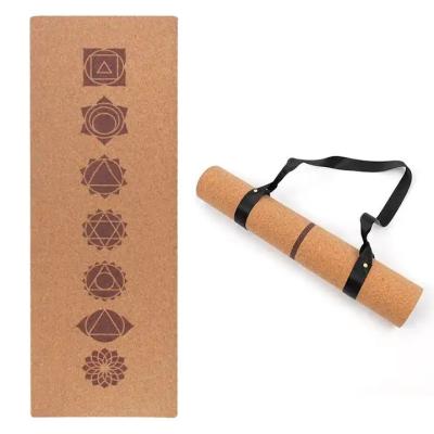 China Lujo eco-amigable personalizado antideslizante plegable al aire libre 3 mm Pilates ejercicio de goma natural de corcho estera de yoga en venta