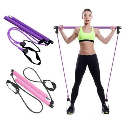 China Pilates Bar Yoga Stick Pilates bar kit for Home Gym with Resistance Bands for Pilates Exercise and Body Workout for sale