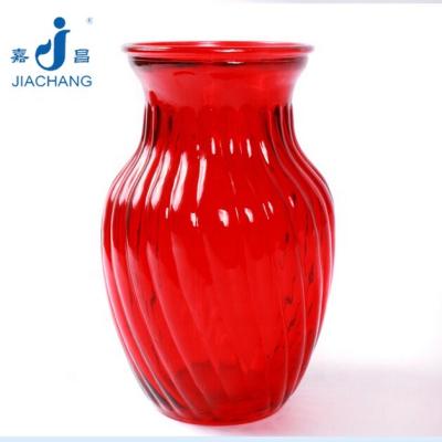 China Large Europe Red Glass Flower Vase 12x20.5cm for sale