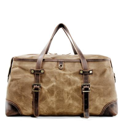 China Durable Oversized Waterproof Portable Waxed Travel Tote Duffel Holdall Luggage Canvas Leisure Gym Fitness Bags for sale