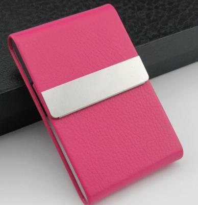 China Fashion Custom Logo Printing Metal With Leather Business Card Holder / Credit Card Case For Promotion for sale