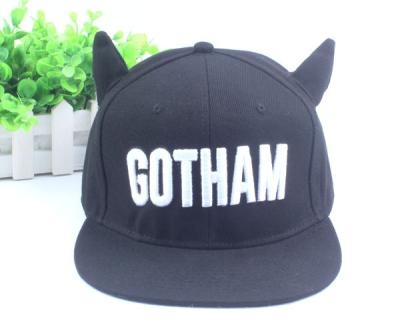 China breathable & High Quality Customized Promotional Waterproof Logo Hip Hop Hat Canvas Sports Baseball Caps With Devil Horn for sale