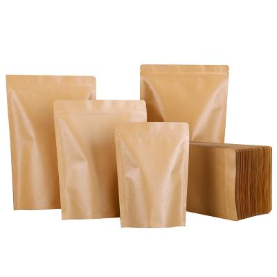 China High Quality Disposable *140micron Bottom 13cm*18.5cm+4cm Food Bags Kraft Paper Pouch Self Adhesive Candy Packag Bags for sale