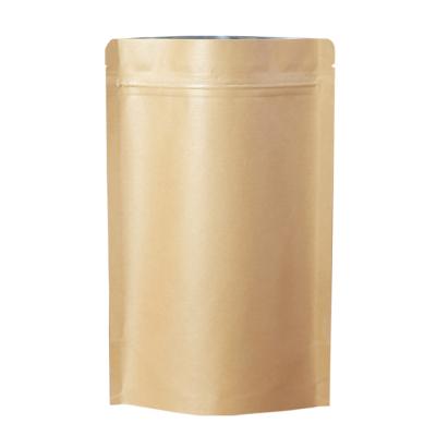 China High Quality Reused Logo Nuts Tea Candy Custom Packaging Materials Kraft Paper Holder Zipper Bag for sale