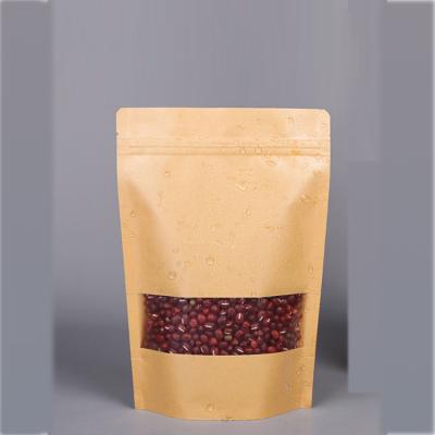 China Disposable Custom Thicken Frosted Zipper Kraft Bag With Window for sale