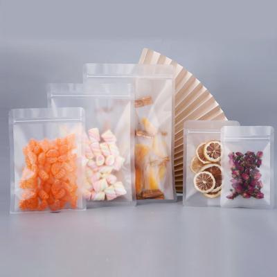 China Folding Zipper Lock Transparent Frosted Plastic Packaging Bags For Fruit for sale