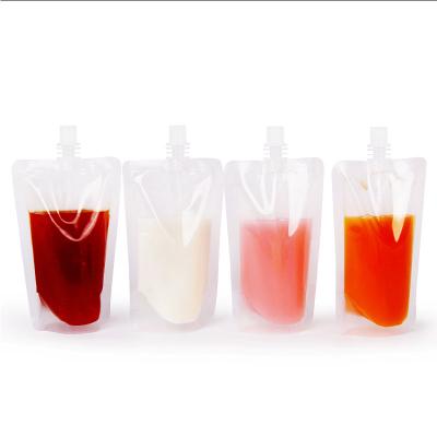 China 200ML BIODEGRADABLE Self Sealing Pouch Stand With Spout Customized Printing Juice Drink Liquid Pouch Bag For Medicine for sale