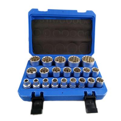 China Hand Tool 21pcs 1/2 Inch 12 Point Bit CRV Matte Finish 8-36mm Socket Size High Quality Hardware Repair Tools 1/2 Inch for sale