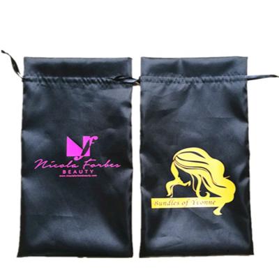 China Recyclable Custom Color Logo Printing Satin Bags For Hair Bundles for sale