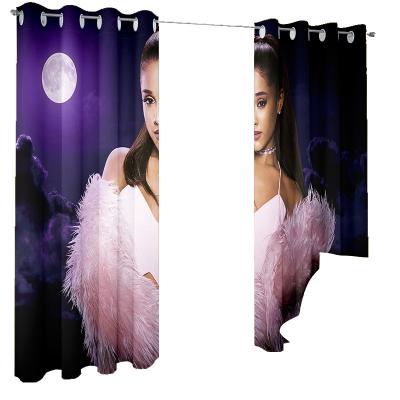 China Blackout Ariana Theme 3D Printed Curtain for Living Dining Room Decoration and with Pancake and American Flat Window Perfect for sale