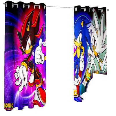 China Blackout SONIC Theme Custom 3D Printed Curtain for Living Dining Room Decoration and with Pancake and American Flat Window Perfect for sale