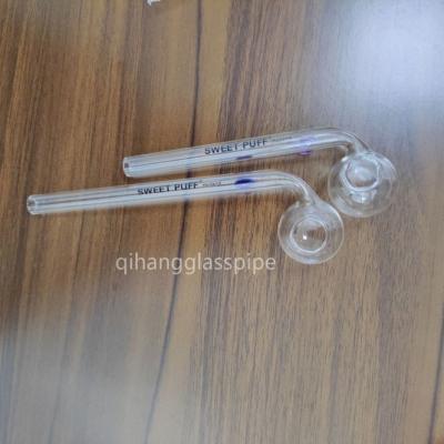 China wholesale sweet puff glass pipe oil burner water pipe  12/14/15/16 cm for somking pipe for sale