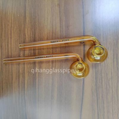 China wholesale sweet puff glass pipe oil burner water pipe  12/14/15/16 cm for somking pipe for sale