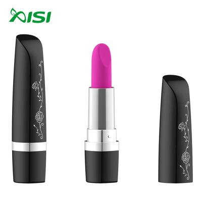 China Battery Single Frequency Lipstick Bullet Black Massage Female Electric Handheld Personal Vibrator for sale