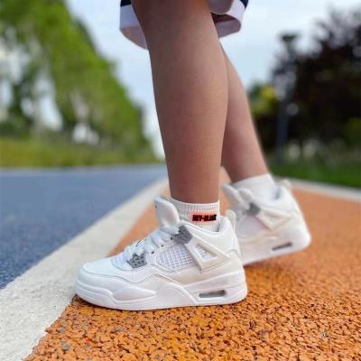 China Factory Price AJ 4s Fire Quality Style Cheap Casual Walking Kids Light Weight Retro 4 Kids Primary Red Toddler Sports Shoes Boys Girls for sale