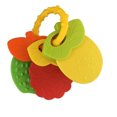 China Colorful Baby Play Custom BPA Free Chewable Teething Toy Food Grade Soft Silicone Baby Teether for sale