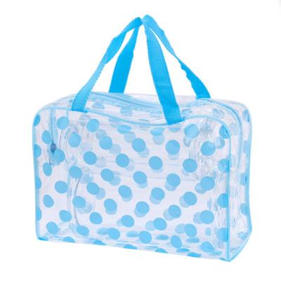 China 2020 New Product Ideas Fashion Clear Waterproof Travel Makeup Toiletry Case PVC Cosmetic Bag Set Bag With Handles for sale