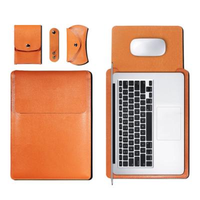 China High Quality Handmade Slim Leather Laptop Bag Laptop Sleeves Vertical Case Laptop Bags With Small Bag for sale