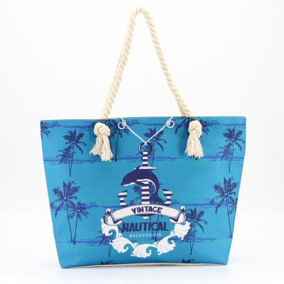 China 100% 2020 New Style Eco-friendly Women Beach Bag With Rope Handle Hang Bag Women Bags Custom Printed for sale