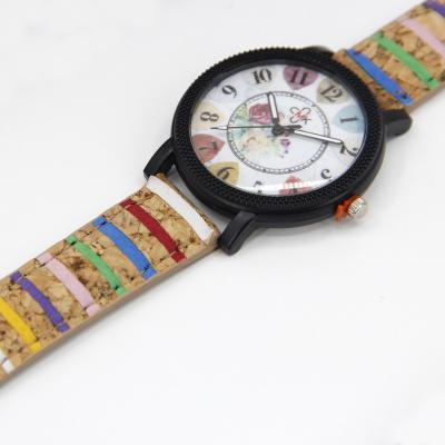 China 2020 New Product Ideas Casual Corcho Lovers Watch Wooden Wristwatch For Couples Cork Watch for sale