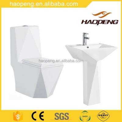 China Double-Flow Chaozhou Factory Bathroom Bidet Toilet Built In Combo Toilet And Basin for sale