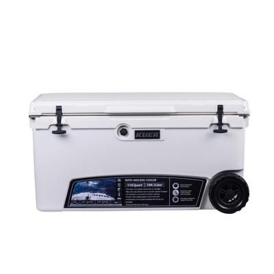 China Waterproof KUER-B-110 With Wheel Can Cooler Box Outdoor Cooler Box Vintage for sale