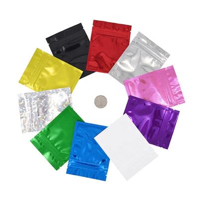 China Moisture Proof Black White Blue Black Glossy Free Sample Powder Sample Small Zipper Three Side Seal Bag for sale