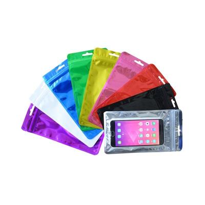 China 12x22cm disposable moisture-proof Yin-Yang dustproof mobile phone aluminized fashion self-sealing plastic bag with handle for sale