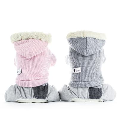 China Korean cotton hooded warm teddy bear TOYS factory price autumn and winter pet clothes style small and medium dog clothes for sale