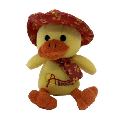 China Factory Custom Small Cute Flower Hat TOYS OEM&ODM Flower Scarf Travel Duck Plush Toy Small For Gift for sale