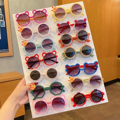 China Wholesale Round Frame Sun Glasses Girls Boys Sunglasses Baby Cartoon Sun Shade Glasses For Party for sale