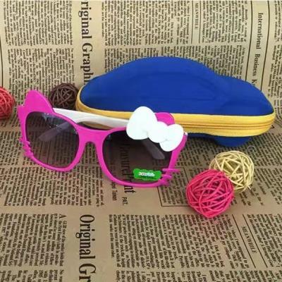 China 2022 new arrivals resin baby summer uv400 protection cute cat shape bow sun glasses for sale